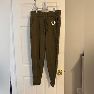 Olive Green Joggers with Logo
